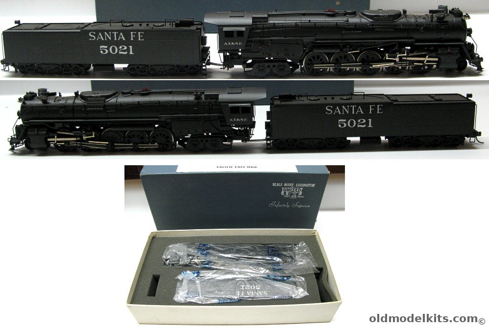 United Scale Models HO Pacific Fast Mail Sante Fe 2-10-4 Brass Locomotive and Tender - HO Scale plastic model kit